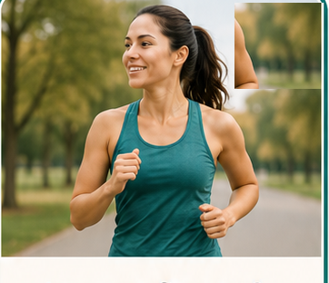 Woman jogging outdoors in workout clothes